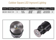 1*5W COB Die-Casting Aluminum LED Underground Light , Recessed Square Park Lighting